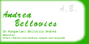 andrea bellovics business card